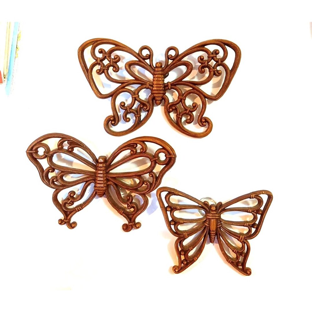 Set 3 Vintage Dart IND Butterfly Wall Decor